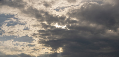 Obraz premium gray Cumulus clouds in a blue sky