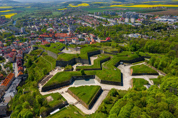 Fototapeta na wymiar Klodzko Fortress - aerial view. Klodzko, Lower Silesia, Poland.