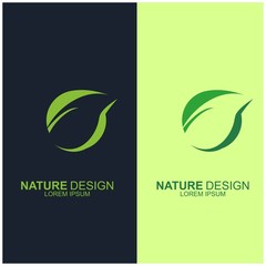 Leaf design logo Template