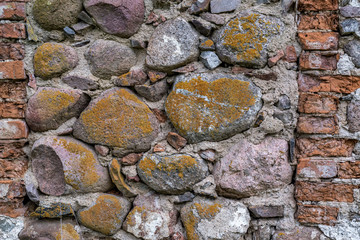 surface of an old wall of huge stones of a destroyed building