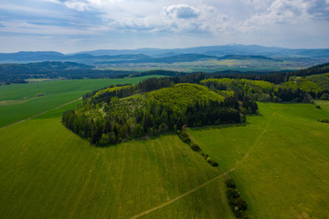 Fototapeta na wymiar Aerial view of Owl Mountains, Poland, Lower Silesia.