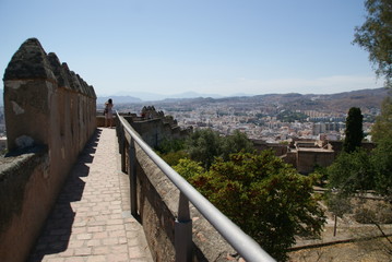 Fototapeta na wymiar Château du Gibralfaro ou Castillo de Gibralfaro à Malaga en Andalousie en Espagne