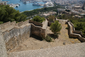 Château du Gibralfaro ou Castillo de Gibralfaro à Malaga en Andalousie en Espagne