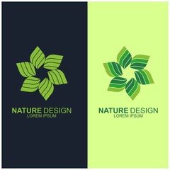 Leaf design logo Template