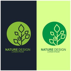 Leaf design logo Template