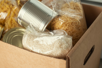 Donation for people left without money and work during the coronavirus epidemic. A set of products...
