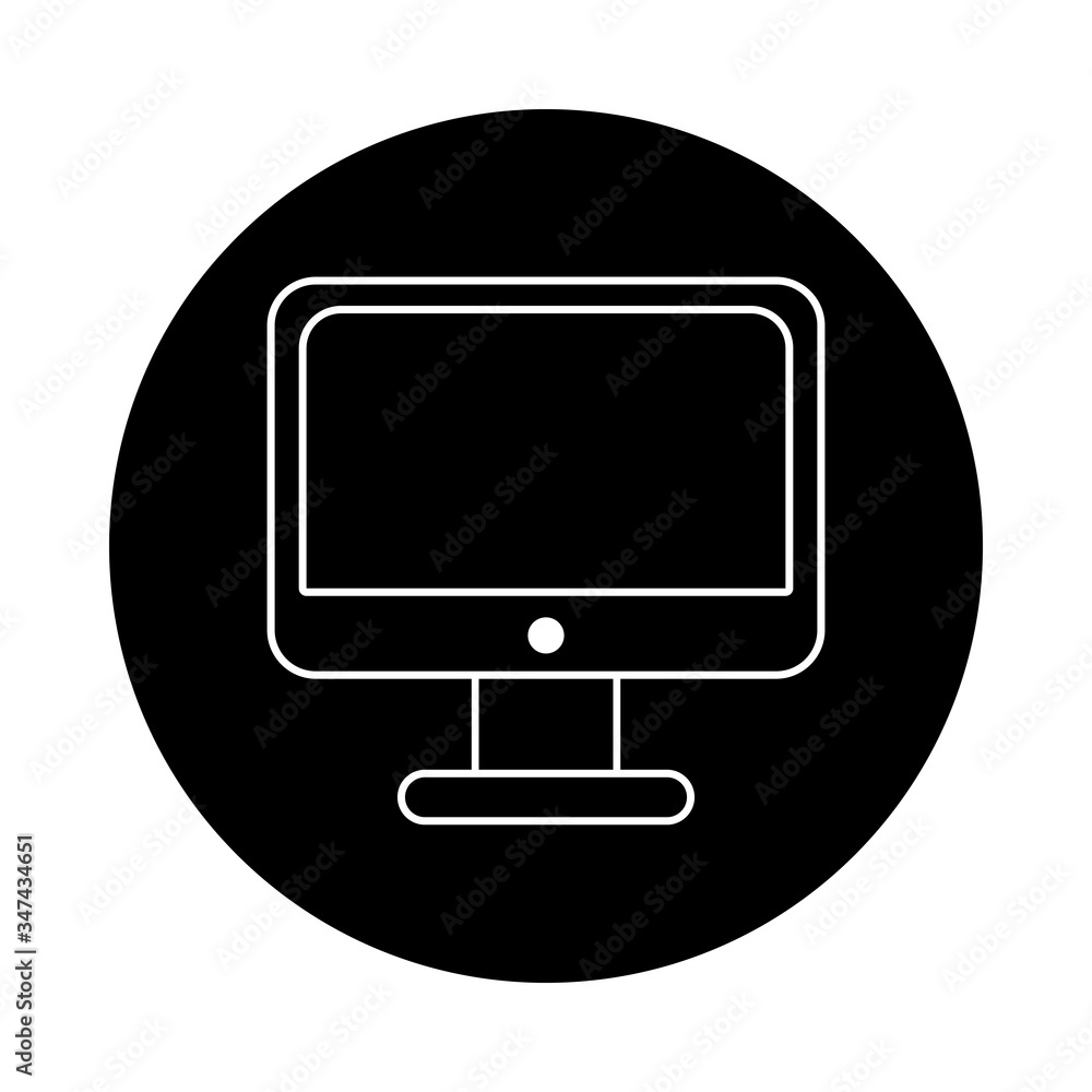 Poster desktop computer monitor isolated icon