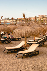 Empty Tenerife beach, pandemic and ban on visiting public places