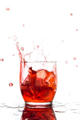 Red liquid splash 