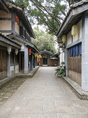 street in the old traditional japanese style town