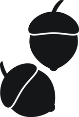 Acorn vector icon isolated on white background