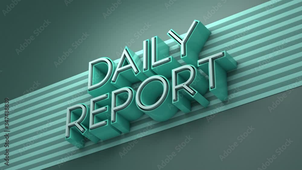 Poster daily report intro graphic. 3d rendering