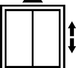 Elevator vector icon simple design with arrows