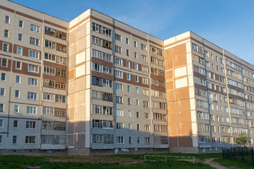 Nine-storey six-porch panel residential building in Russia