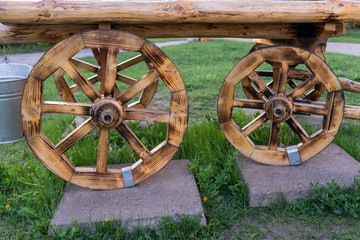 Fototapeta premium wooden carriage from an old cart