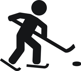 Hockey player winter sports vector icon simple