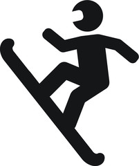 Winter sports snowboarding vector icon isolated on white background