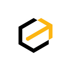 Arrow Hexagon Logo with Black Yellow Color