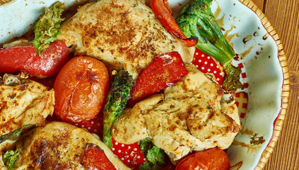 Chicken  chorizo traybake