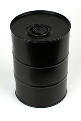 black iron barrel isolated on the white background