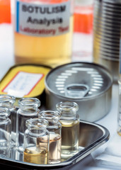 Botulism samples in laboratory, conceptual image