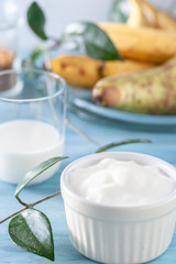 healthy and delicious nutritious breakfast, thick yogurt