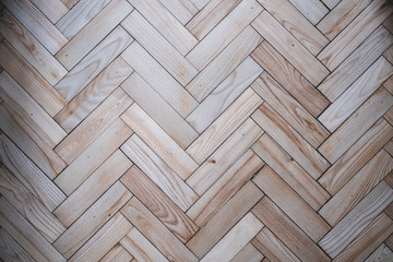 Light beige parquet floor with contrast structure of wood