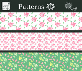 Botanic patterns. Set with flowers.