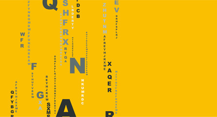 Creative and modern background with letters.	