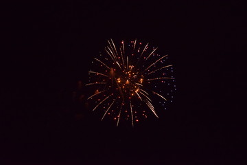 Fototapeta premium Colorful fireworks in the night sky, Ostfildern, Germany