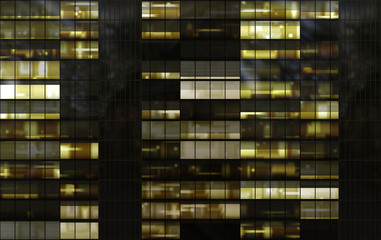 Obraz na płótnie Canvas city building windows front view