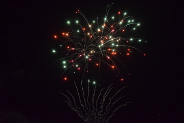 Colorful fireworks in the night sky, Ostfildern, Germany