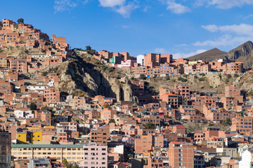 Fototapeta na wymiar Panoramic view of La Paz, in Bolivia.
