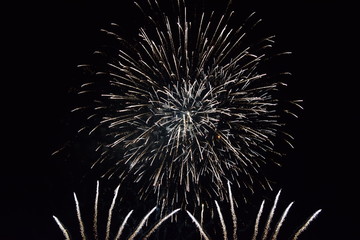 Obraz premium Colorful fireworks in the night sky, Ostfildern, Germany