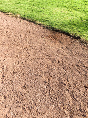 Green grass and dirt design element baseball field