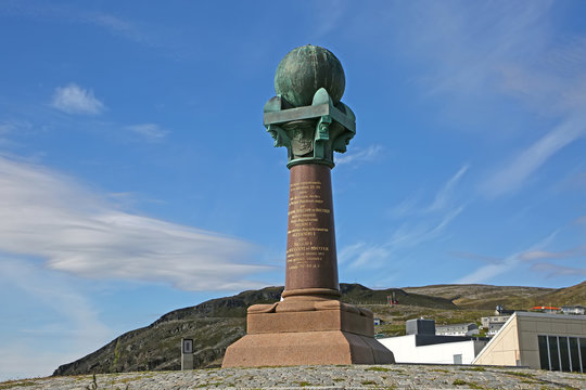 Meridian Monument - On the Fuglenes peninsula, just across the harbour, Hammerfest, Norway.