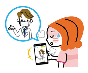 オンライン診療　女性　体調不良