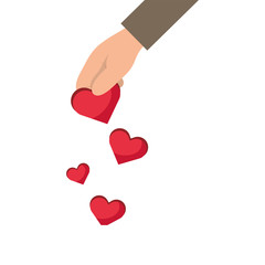 hands giving hearts love icon