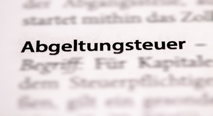 Fototapeta premium Abgeltungssteuer, Kapitalertragssteuer