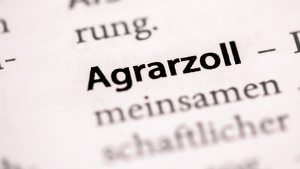 Obraz premium Agrarzoll, Agrarzölle Definition