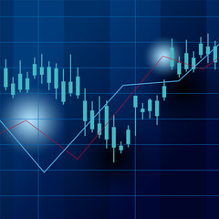 金融マーケットのチャートのイメージイラスト