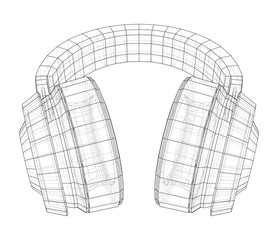 Headphones concept outline. Vector
