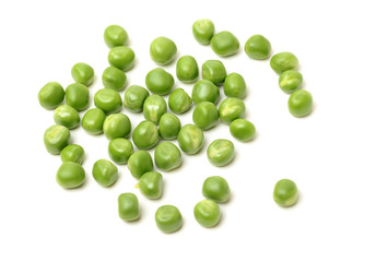 Fresh peas isolated on white background 
