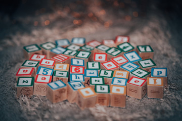 alphabet blocks with letters
