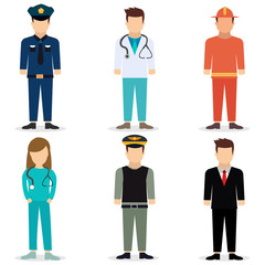 set of famous professions vector illustration design