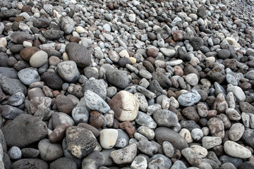 A rocky beach on the north coast of Madeira. Portugal