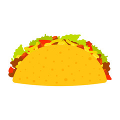 Taco Mexico food. Tacos with meat and vegetable. Traditional mexican fast food.