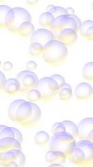 Light pastel colored background with purple bubbles. Wallpaper, texture purple balloons. 3D illustration