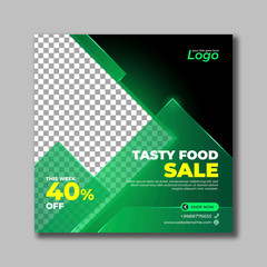 Food Sale Social Media Post Template Square Banner For Business Promotion