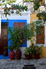 Fototapeta na wymiar street in the village of Rhodes greece